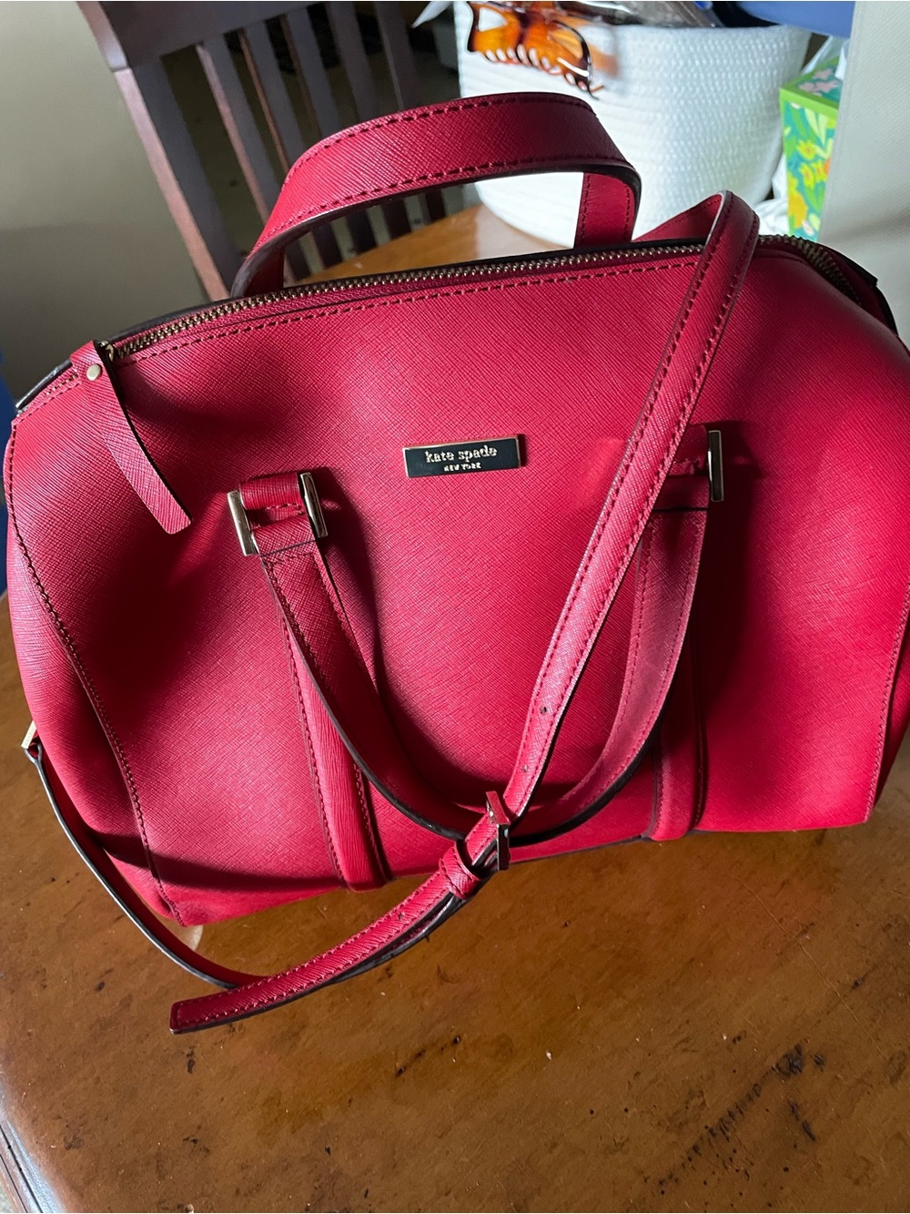 kate spade New York Red Saffiano Leather Satchel-NWOT